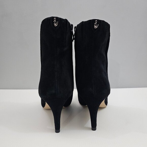 Sam Edelman Ulissa Luster Ankle Boot Womens 8.5 Black Suede Rhinestone Buckle - Picture 8 of 15